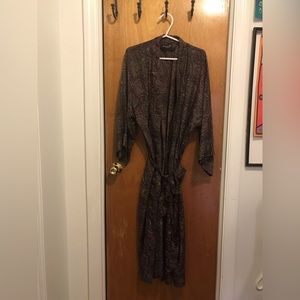 Christian Dior Monsieur paisley silk robe burgundy kimono